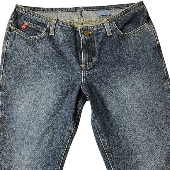 Deadstock Mudd y2k Low Rise Flare Bell Bottom Dark Denim Jeans Size 11 - Picture 4 of 8